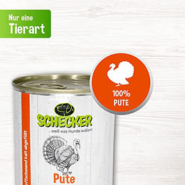 Schecker Hundefutter Nassfutter Pute getreidefrei Adult 6 x 410g Dose - 6 x 410 g – Bild 1 von 4