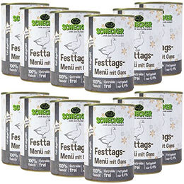 Schecker Hundefutter Weihnachts Menü mit Gans 12 x 410 g - 12 x 410 g – Bild 1 von 1