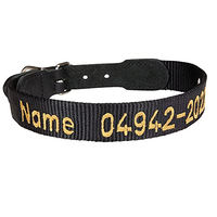 Produktbild von Schecker Hundehalsband aus Nylon in Schwarz mit gesticktem Namenszug 52/57 cm