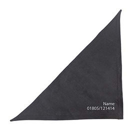 Produktbild von Schecker Hundehalsband Schwarz Besticktes Hundehalstuch Bandana 35cm Individuell mit Name und Telefonnummer