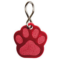 Produktbild von Schecker Hundemarke Pfote Rot aus Aluminium mit Gravur 33 x 34 mm