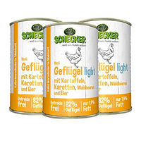 Produktbild von Schecker Hundemenü Geflügel Light mit Kartoffeln, Karotten und Beeren Getreidefrei 3 x 410g - 3 x 410 g