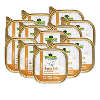 Produktbild von Schecker Hundemenü Junior Ente mit Stückchen in Sauce, glutenfrei, hoher Fleischanteil, 12 x 200 g - 12 x 200 g