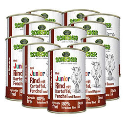 Schecker Hundemenü Junior Rind mit Kartoffel Fenchel und Banane Getreidefrei und Glutenfrei 12 x 410 g – Bild 1 von 4