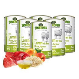 Schecker Hundemenü Lamm mit Reis und Kamille glutenfrei 6 x 410 g - 6 x 410 g – Bild 1 von 2