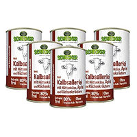 Produktbild von Schecker Hundemenü Nassfutter mit Kalb, Hüttenkäse, Apfel und Kräutern, getreidefrei und hypoallergen, 6 x 410 g - 6 x 410 g