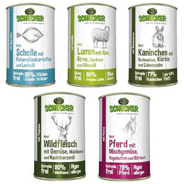 Schecker Hundemenü Nassfutter Sensitive Monoprotein Allergie-geeignet Weizenfrei 11 x 410 g - 11 x 410 g – Bild 1 von 4