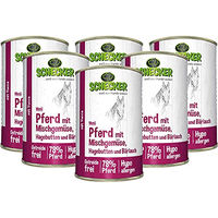 Produktbild von Schecker Hundemenü Pferd mit Mischgemüse getreidefrei hypoallergen 6 x 410 g - 6 x 410 g