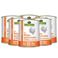 Produktbild von Schecker Hundemenü Putengeschnetzeltes mit Mais und Hüttenkäse 6 x 820g glutenfrei mit hohem Fleischanteil - 6 x 820 g