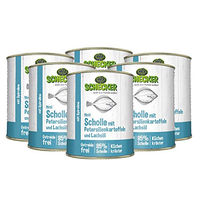 Produktbild von Schecker Hundemenü Scholle mit Fisch Nassfutter für Hunde getreidefrei 6x820 g - 6 x 820 g