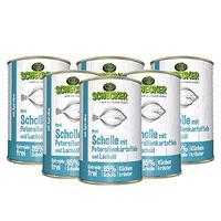 Produktbild von Schecker Hundemenü Scholle mit Lachsöl und Spirulina getreidefrei hypoallergen 6 x 410 g - 6 x 410 g