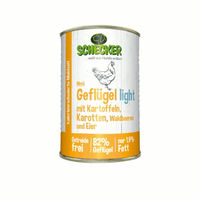 Produktbild von Schecker Hundemenü Geflügel Light mit Ei Diätfutter für erwachsene Hunde 410 g - 410 g