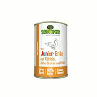 Produktbild von Schecker Hundemenü Junior Nassfutter Ente mit Kürbis und Haferflocken 410g - 410 g
