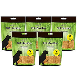 Schecker Hundesnack PUR Streifen Hühnchen Monoprotein Trockenfleisch 500g - 5 x 100 g – Bild 1 von 3