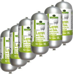 Schecker Hundewurst Lamm mit Reis hypoallergen und glutenfrei 1200g – Bild 1 von 3