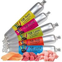 Produktbild von Schecker Hundewurst Meatfingers PUR Mix ohne Gewürze 5 Sorten Huhn Lamm Rind Lachs Pferd 5 x 70 g monoprotein und ohne Zusatzstoffe - 5 x 70 g