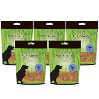Produktbild von Schecker Kausnack Ente Streifen 5 x 100g getreidefrei monoprotein hypoallergen für Hunde aller Altersstufen - 5 x 100 g