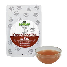 Produktbild von Schecker Knochenbrühe Huhn Futtertopping für Hunde 12x100ml für alle Altersstufen - 12 x 100 ml