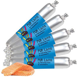 Schecker Meatfingers PUR Hundewurst Lachs Monoprotein ohne Zusatzstoffe 5 x 70 g - 5 x 70 g – Bild 1 von 2