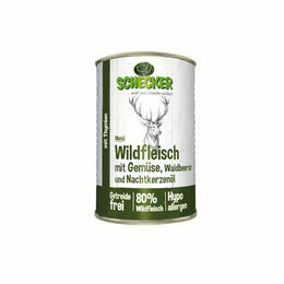 Schecker Nassfutter Hund Wildfleisch Getreidefrei Hypoallergen Monoprotein 410g - 410 g – Bild 1 von 1