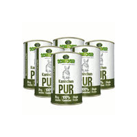 Produktbild von Schecker Nassfutter Kaninchen PUR für Hunde, getreidefrei und glutenfrei, Stückchen, 410 g Dose - 48 x 410 g