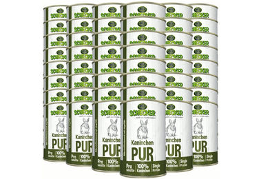 Schecker Nassfutter Kaninchen PUR Stückchen in Sauce getreidefrei und glutenfrei für Hunde 6 x 410 g - 6 x 410 g – Bild 1 von 2