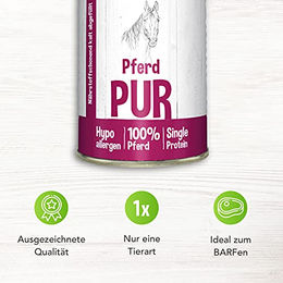 Schecker Pferd Nassfutter 100% Pferd pur getreidefrei glutenfrei monoprotein sensitive 410g 24er Pack - 24 x 410 g – Bild 1 von 4