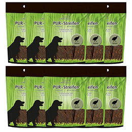Schecker PUR Kausnack Wachtel Streifen Geflügel gluten- und getreidefrei hypoallergen 10 x 100g - 10 x 100 g – Bild 1 von 3