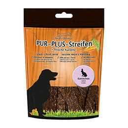 Schecker PUR Plus Kausnack Kaninchen und Karotte 100g getreidefrei und glutenfrei monoprotein für sensible Hunde - 100 g – Bild 1 von 3