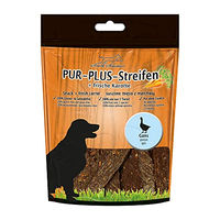 Produktbild von Schecker PUR Plus Kaustreifen Gans und Karotte getrocknet Hundesnack 100g getreidefrei und glutenfrei - 100 g