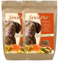Produktbild von Schecker SensiPur Hundefutter Lachs und Kartoffel Kaltgepresst Hypoallergen Glutenfrei Monoprotein 24 kg - 2 x 12 kg