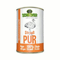 Produktbild von Schecker Strauß PUR Hund Nassfutter mit Stückchen getreidefrei und glutenfrei 410g - 410 g