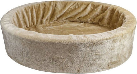 Schecker Teddy Schaumstoffbett Hundebett aus Plüsch in Beige 60 cm – Bild 1 von 7