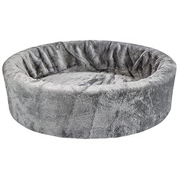 Schecker Teddy-Schaumstoffbett Hundebett Grau mit abnehmbarem Bezug – Bild 1 von 2