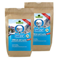 Produktbild von Schecker Trockenfutter Omega mit Lachs und Muschel für ausgewachsene große Hunde, glutenfrei, 24 kg (2x 12 kg) - 2 x 12 kg