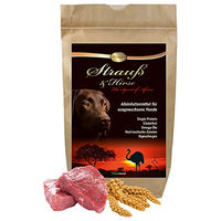 Produktbild von Schecker Trockenfutter Strauß und Hirse Premium für Hunde Adult und Senior glutenfrei und hypoallergen 1,5 kg