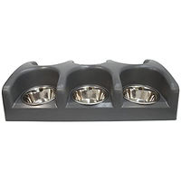 Produktbild von Schecker Weanafeeda Welpenbar mit 6 Edelstahl Futternäpfen à 0,75 l in Schwarz Silber Grau - 6 x 0,75 l