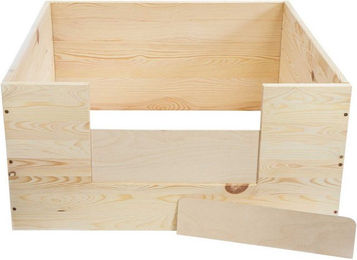 Produktbild von Schecker Welpen Wurfkiste aus Naturholz 80x 80x 38 cm