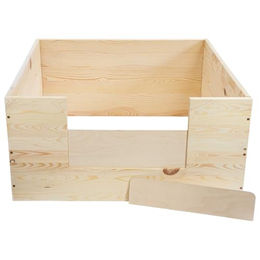Produktbild von Schecker Welpen Wurfkiste aus Naturholz für kleine bis mittelgroße Hunde 100 x 100 x 38,5 cm