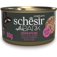 Produktbild von Schesir After Dark Katzen Nassfutter Huhn mit Schinken Stückchen in Sauce getreidefrei 12 x 80 g - 12 x 80 g