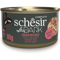 Produktbild von Schesir After Dark Katzen Nassfutter Huhn und Rind Filets in Sauce getreidefrei 12 x 80 g - 12 x 80 g