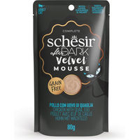 Produktbild von Schesir After Dark Velvet Mousse Huhn mit Wachtelei getreidefrei Nassfutter für erwachsene Katzen 12 x 80 g Beutel - 12 x 80 g