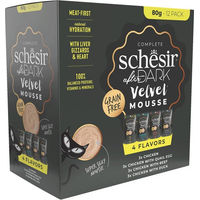 Produktbild von Schesir After Dark Velvet Mousse Katzen Nassfutter Mixpaket mit Huhn und Ente getreidefrei 12 x 80 g - 12 x 80 g