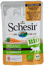 Schesir Bio Katzenfutter Adult Sterilized mit Rind und Huhn 85g Beutel - 16 x 85 g – Bild 1 von 2