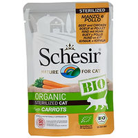Produktbild von Schesir Bio Katzenfutter Adult Sterilized mit Rind und Huhn 85g Beutel - 16 x 85 g