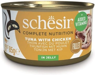 Schesir Cat Complete Katzenfutter Adult Thunfisch mit Huhn in Gelee 12x85g - 24 x 85 g – Bild 1 von 3