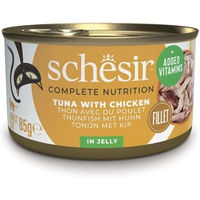Produktbild von Schesir Cat Complete Katzenfutter Adult Thunfisch mit Huhn in Gelee 12x85g - 24 x 85 g