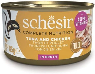 Schesir Cat Complete Katzenfutter Adult Thunfisch mit Huhn in Sauce 12x85 g - 6 x 85 g – Bild 1 von 2