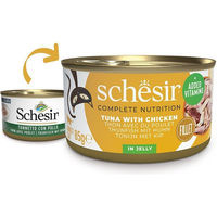 Produktbild von Schesir Cat Complete Katzenfutter Thunfisch mit Huhn in Gelee 12x85 g
