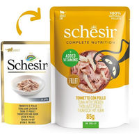 Produktbild von Schesir Cat Complete Katzenfutter Thunfisch mit Huhn in Gelee 12x85 g